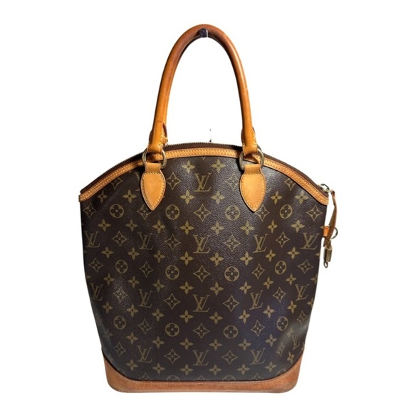 Louis Vuitton Monogram Canvas Handbag With Leather Handles & Gold-Tone H